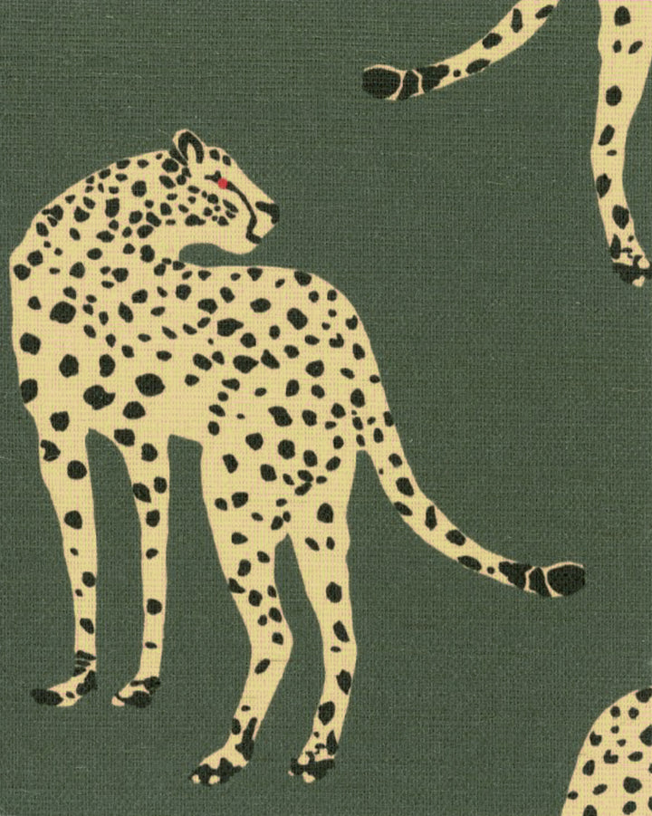 Prowling Cheetah Juniper Grasscloth