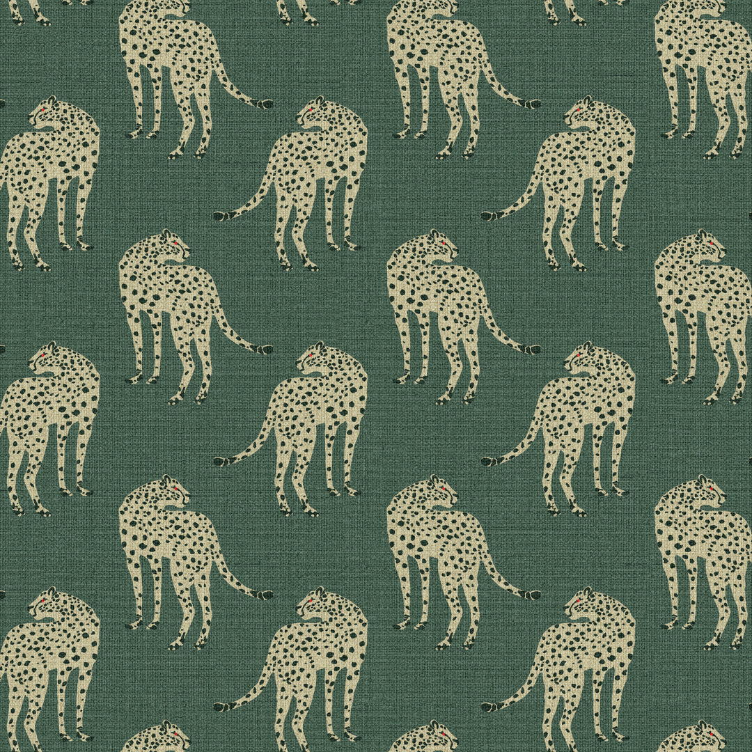 Prowling Cheetah Juniper Grasscloth