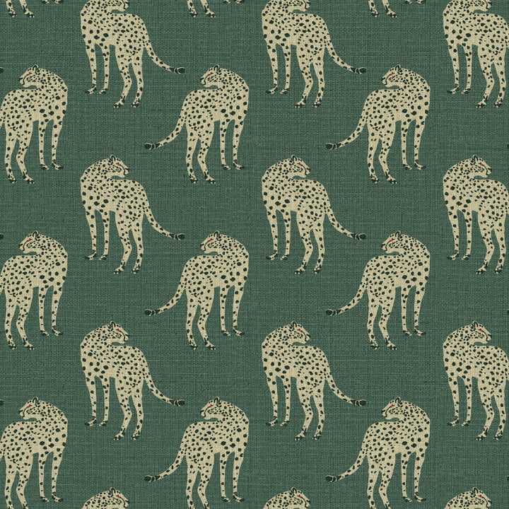 Prowling Cheetah Juniper Grasscloth