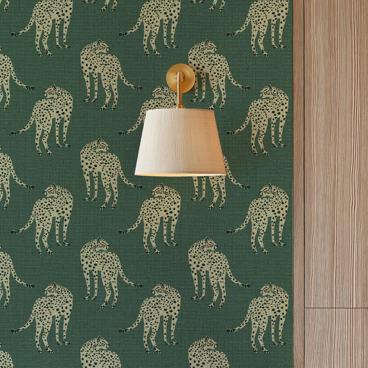 Prowling Cheetah Juniper Grasscloth
