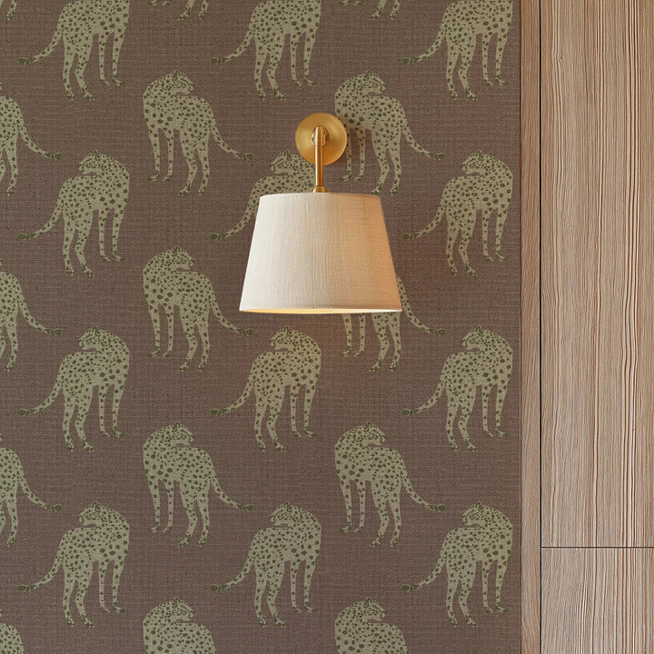 Prowling Cheetah Mahogany Plains Grasscloth