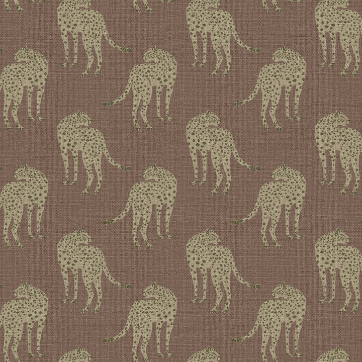 Prowling Cheetah Mahogany Plains Grasscloth