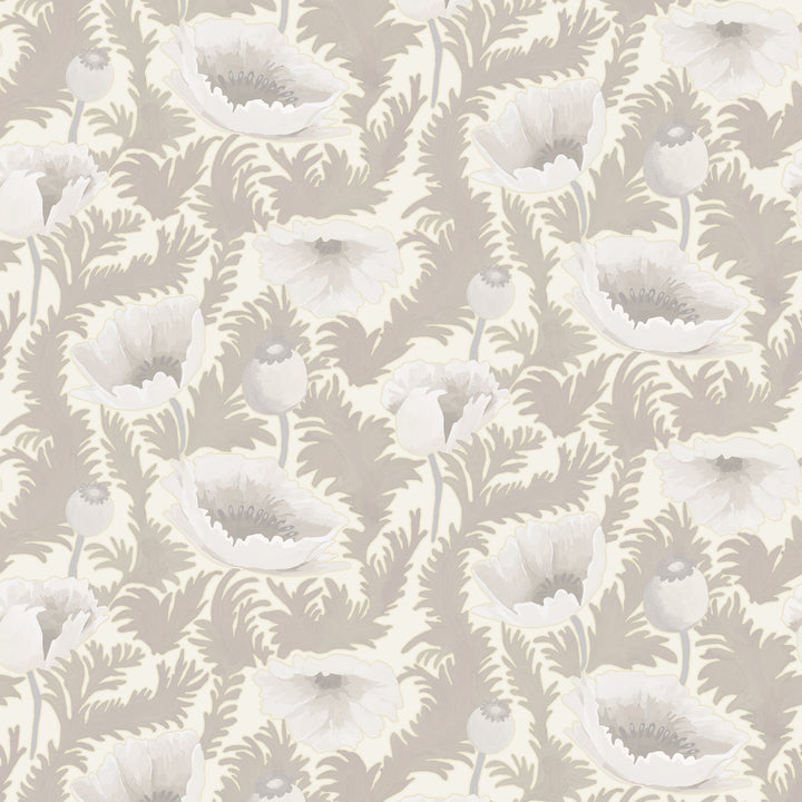 Poppy Bloom - Desert Linen Floral Wallpaper