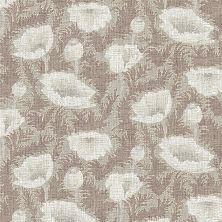 Poppy Bloom Earthen Taupe Grasscloth