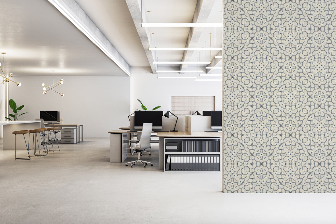 Court Rosette - Oxford Blue Wallpaper