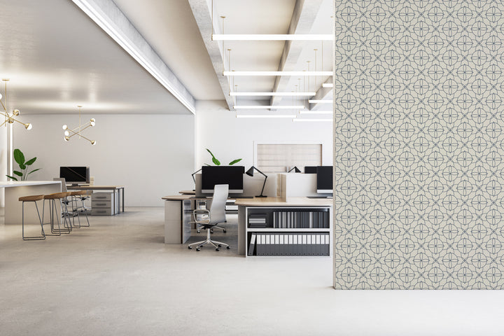 Court Rosette - Oxford Blue Wallpaper