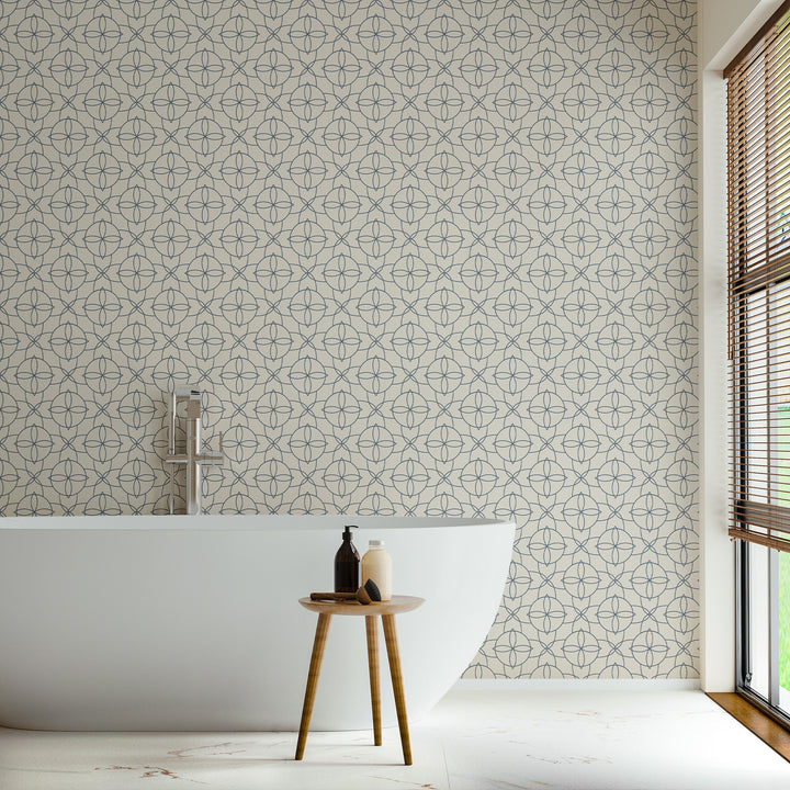 Court Rosette - Oxford Blue Wallpaper