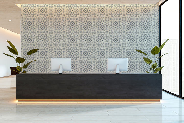 Court Rosette - Oxford Blue Wallpaper