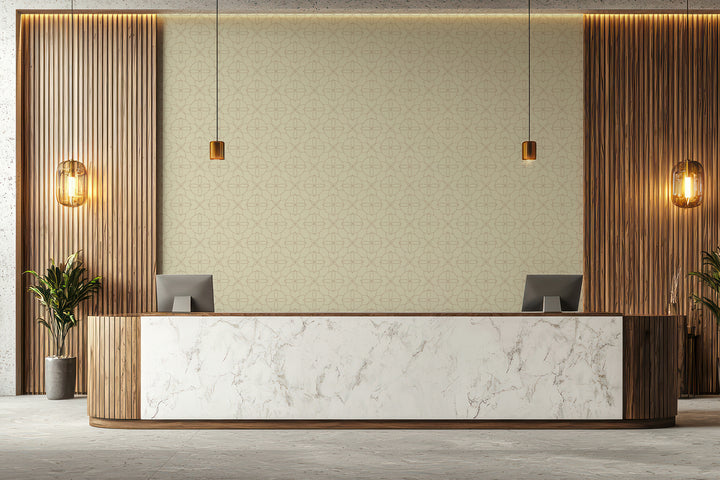 Court Rosette - Washed Terracotta Wallpaper