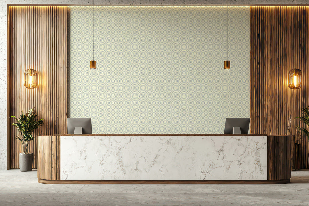 Echo Tile - Pale Mineral Blue Wallpaper