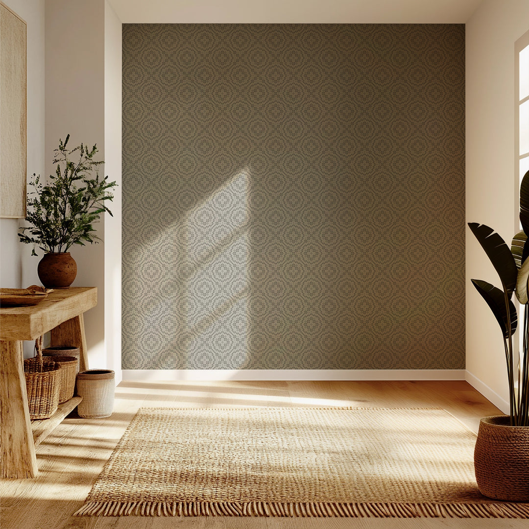 Echo Tile - Walnut Wallpaper