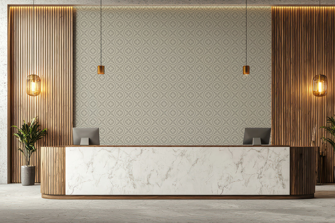 Echo Tile - Walnut Wallpaper
