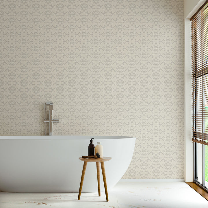 Floret Lattice - Alabaster Wallpaper