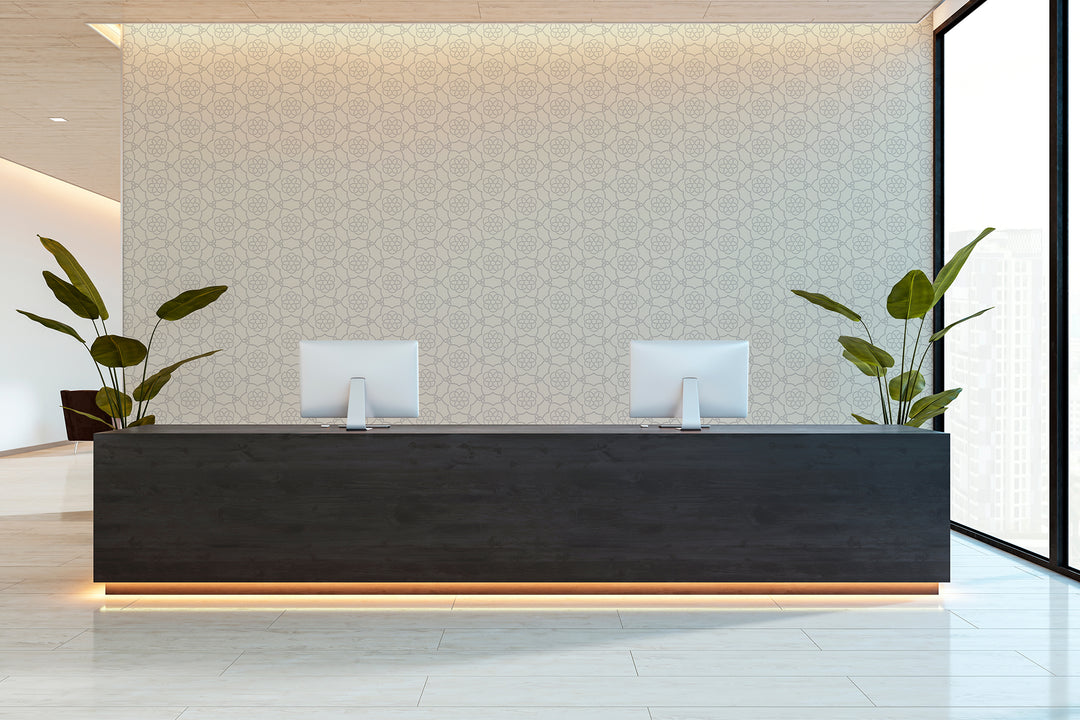 Floret Lattice - Alabaster Wallpaper