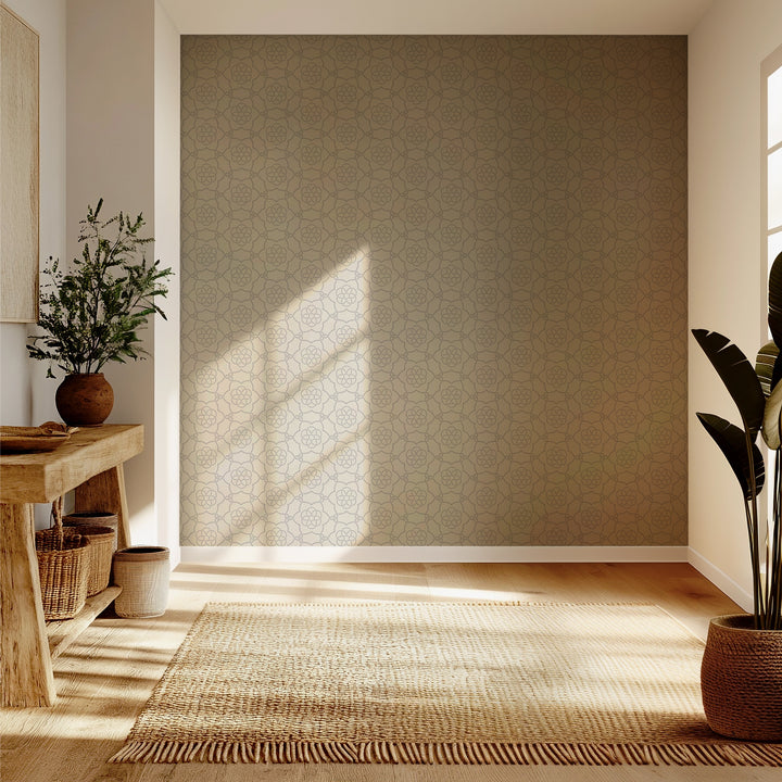 Floret Lattice - Alabaster Wallpaper