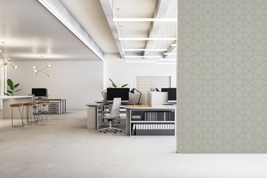Floret Lattice - Silver Sage Wallpaper