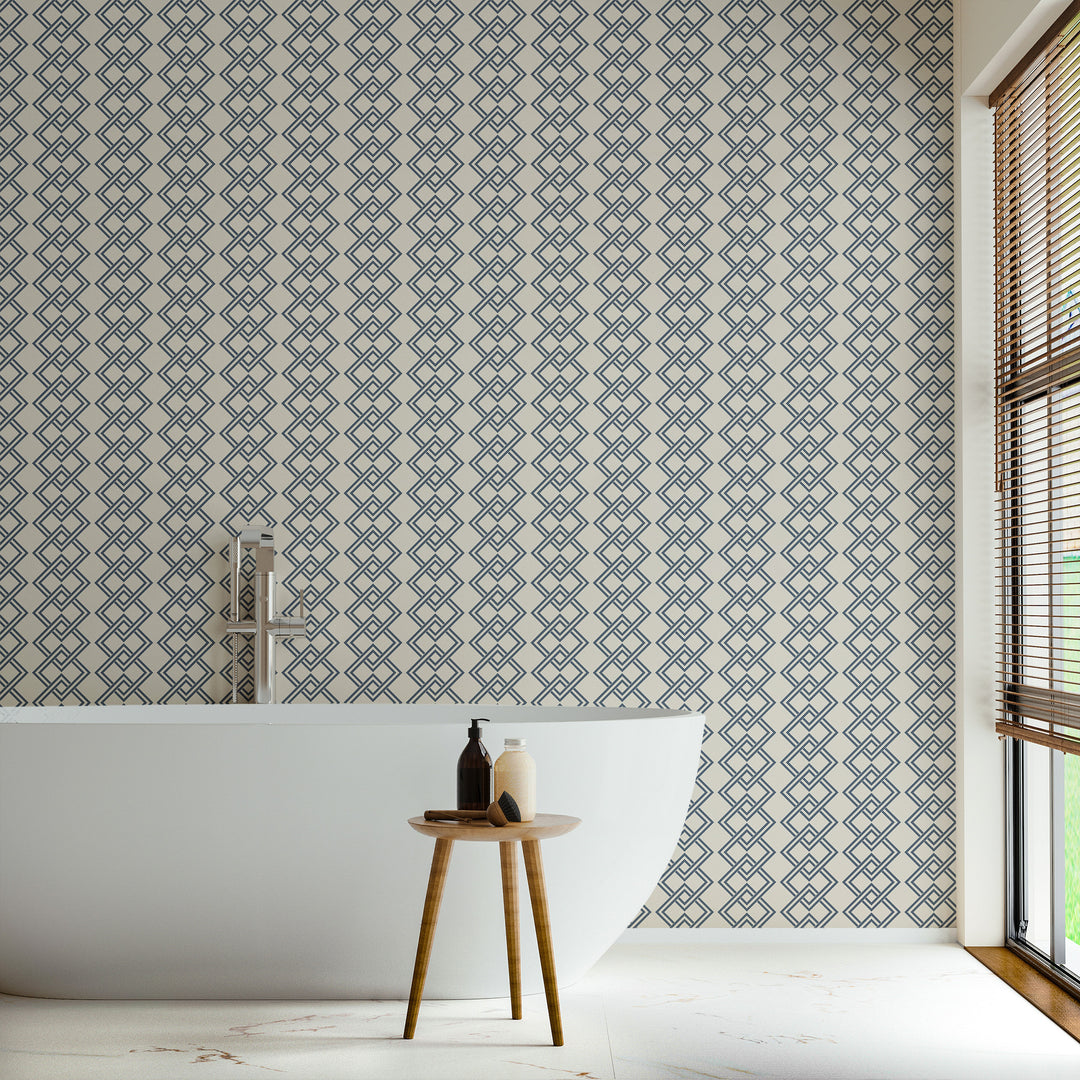 Mod Block - Oxford Blue Wallpaper