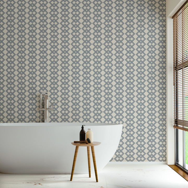 Mod Block - Oxford Blue Wallpaper