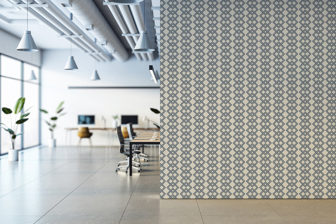 Mod Block - Oxford Blue Wallpaper