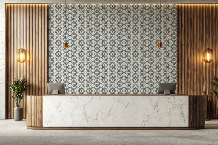 Mod Block - Oxford Blue Wallpaper