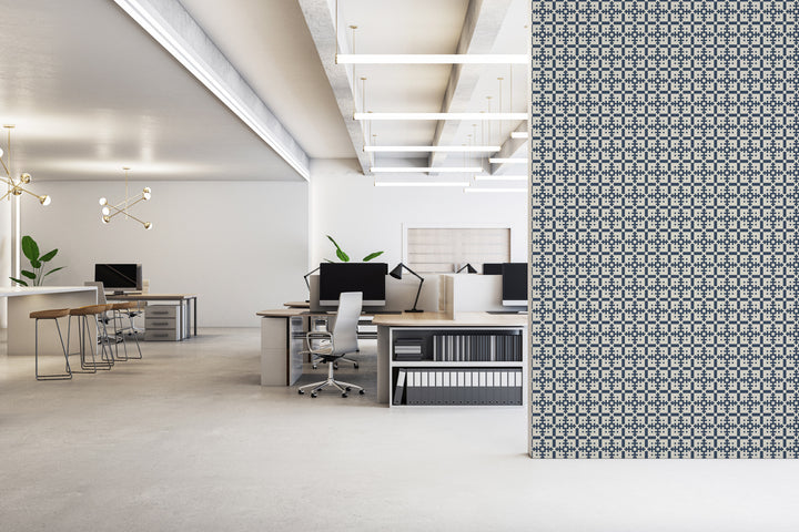 Piazza - Oxford Blue Wallpaper