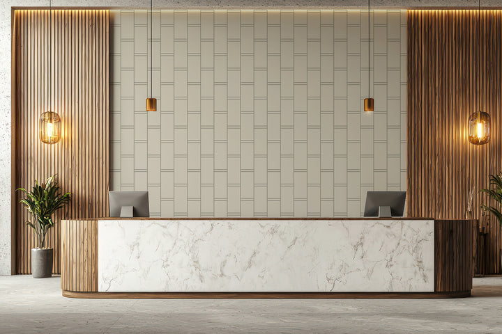 Pillar Stripe - Walnut Wallpaper