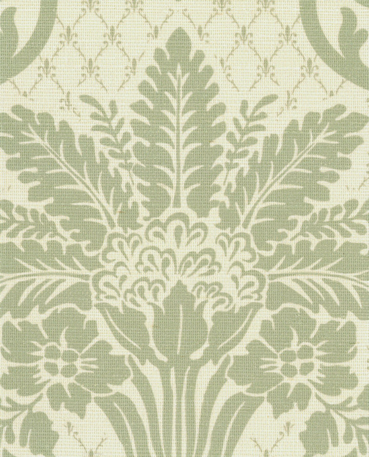 Columnar Bloom Thyme Green Grasscloth