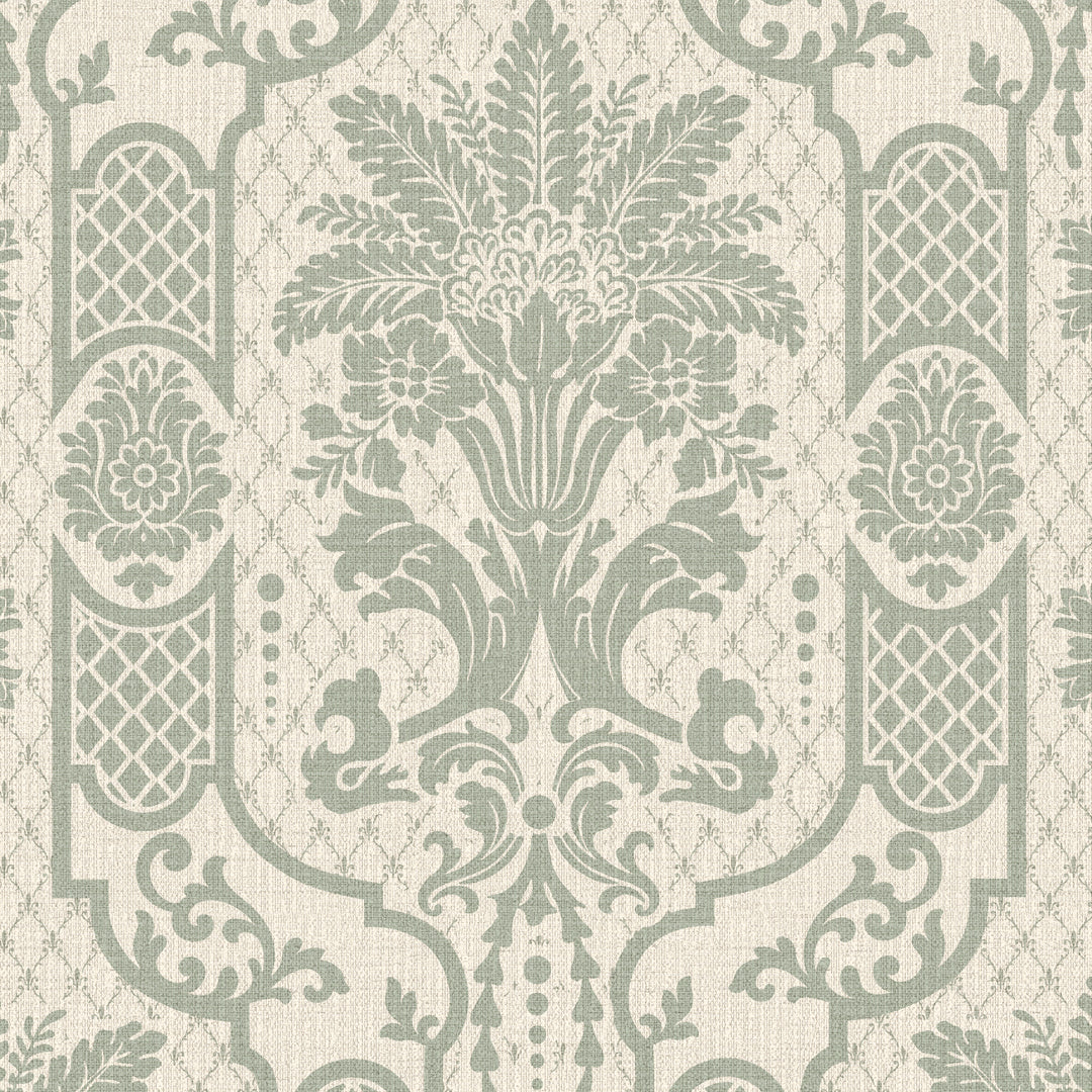 Columnar Bloom Thyme Green Grasscloth