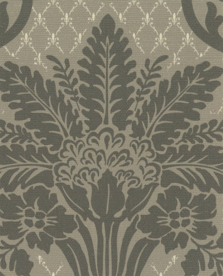 Columnar Bloom Umber Ink Grasscloth