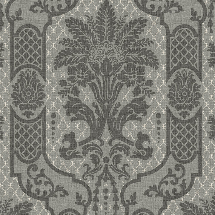 Columnar Bloom Umber Ink Grasscloth