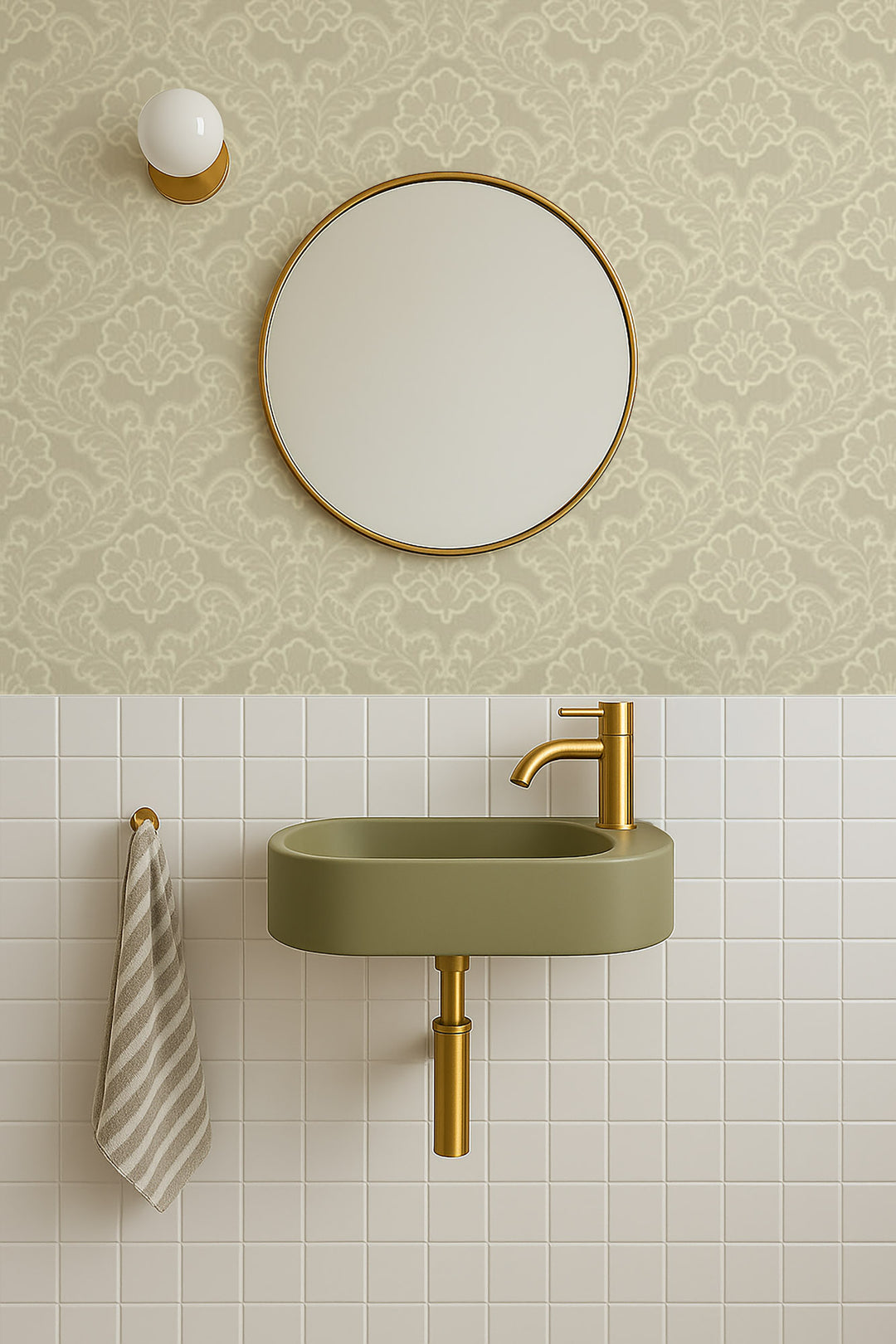 Drawing Room Leaf - Linen Wallpaper