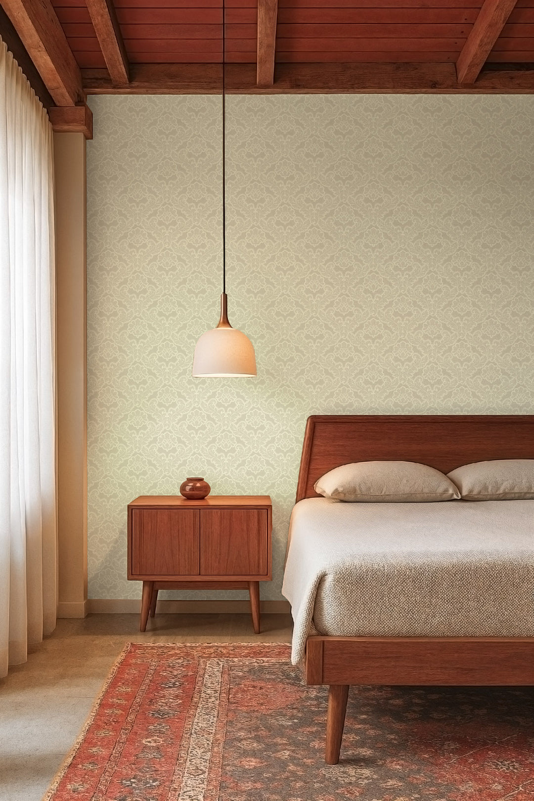 Drawing Room Leaf - Linen Wallpaper