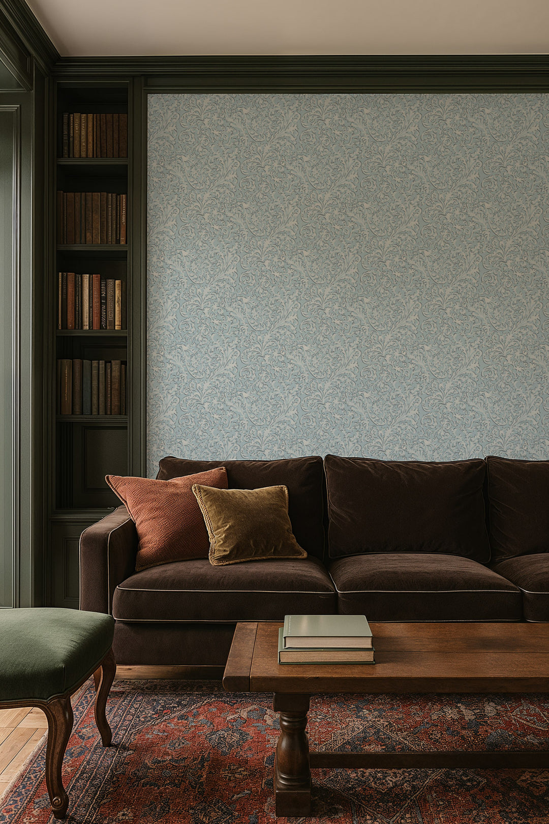 Florentine Vine - Daytime Blue Wallpaper