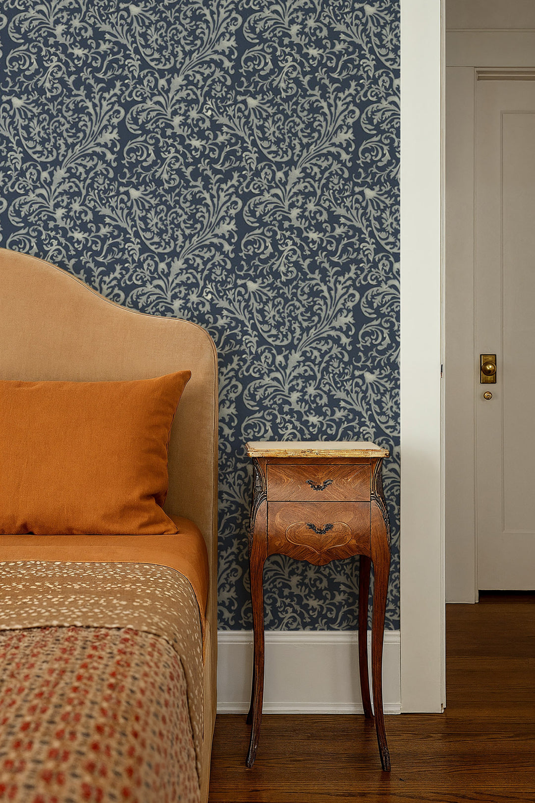 Florentine Vine - Deep Blue Wallpaper