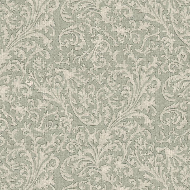 Florentine Vine Thyme Green Grasscloth