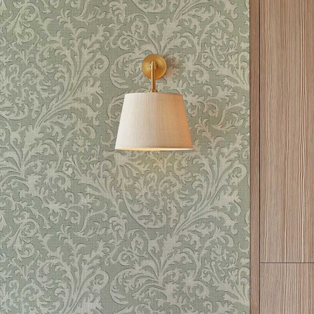 Florentine Vine Thyme Green Grasscloth