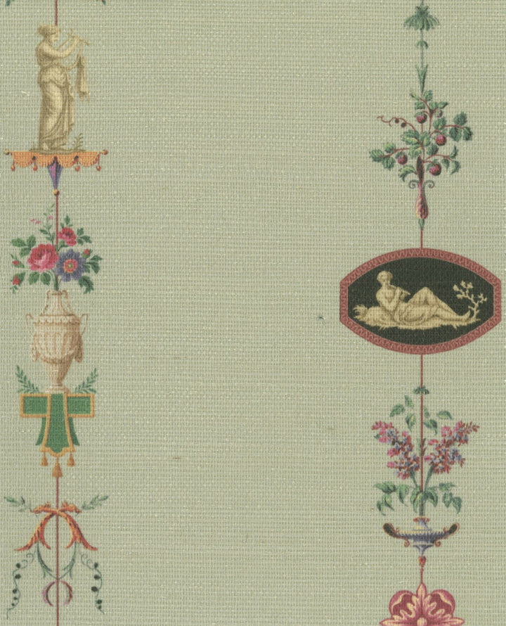 Neo Classical Stripe Antique Glaze Grasscloth