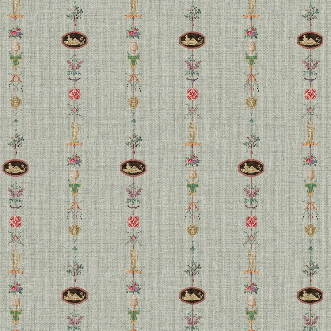 Neo Classical Stripe Antique Glaze Grasscloth