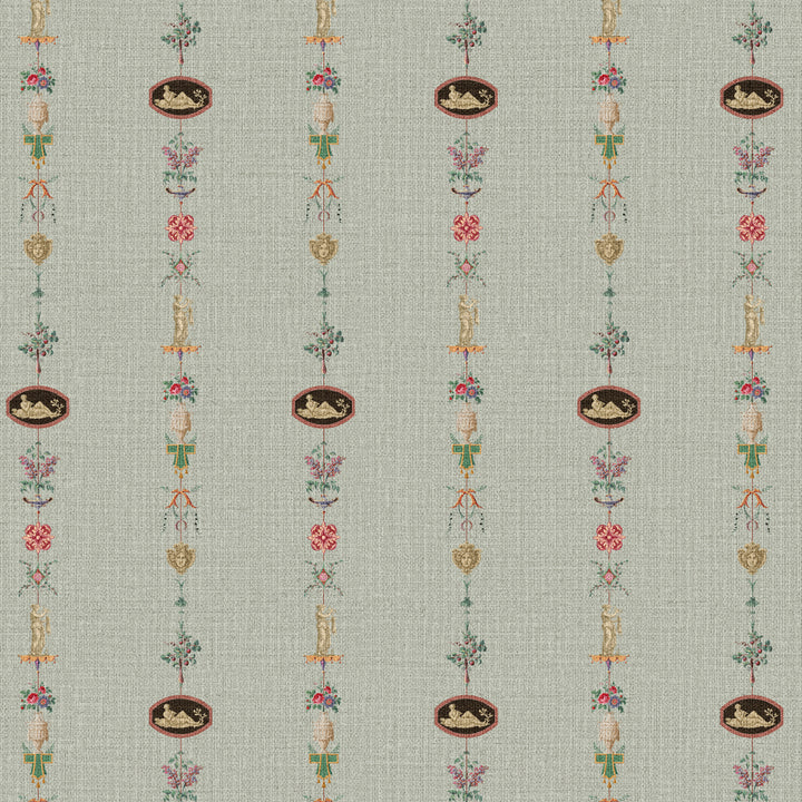 Neo Classical Stripe Antique Glaze Grasscloth