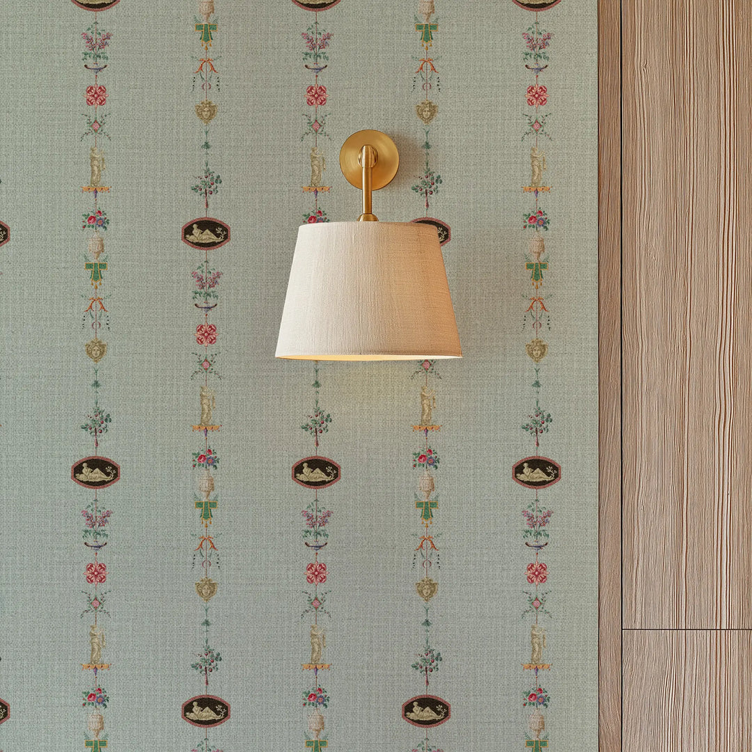 Neo Classical Stripe Antique Glaze Grasscloth