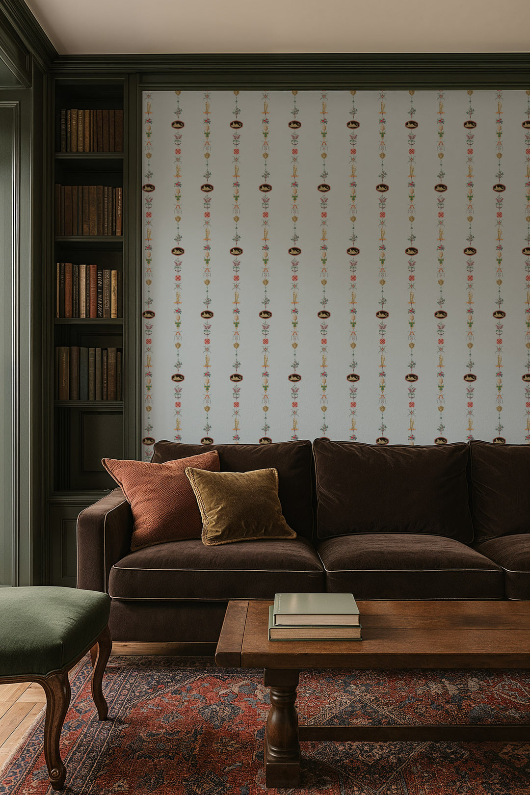 NeoClassical Stripe - Blue Feather Wallpaper