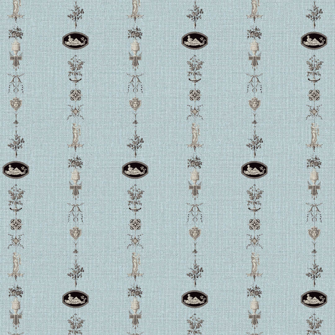 Neo Classical Stripe Daytime Blue Grasscloth