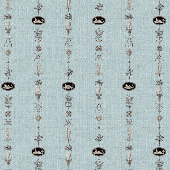Neo Classical Stripe Daytime Blue Grasscloth