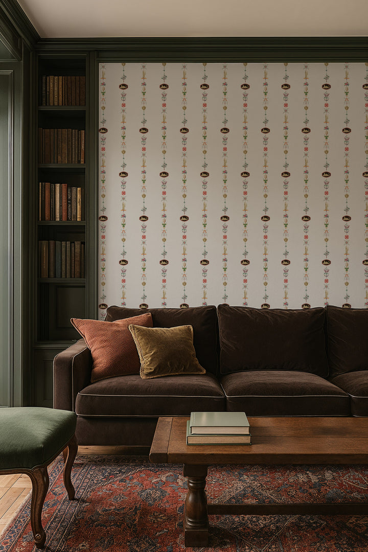 NeoClassical Stripe - Ivory Wallpaper