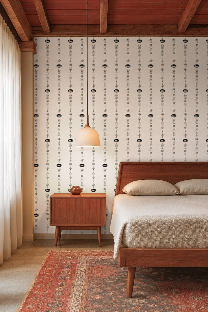 NeoClassical Stripe - Sunbleached Pink Wallpaper