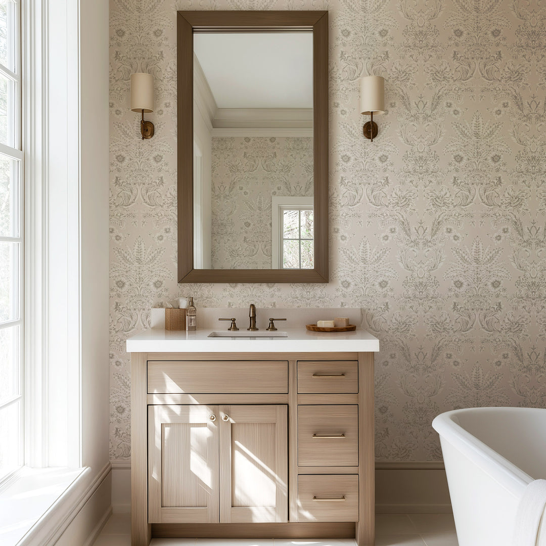 Parlor Paper - Pale Blush Wallpaper
