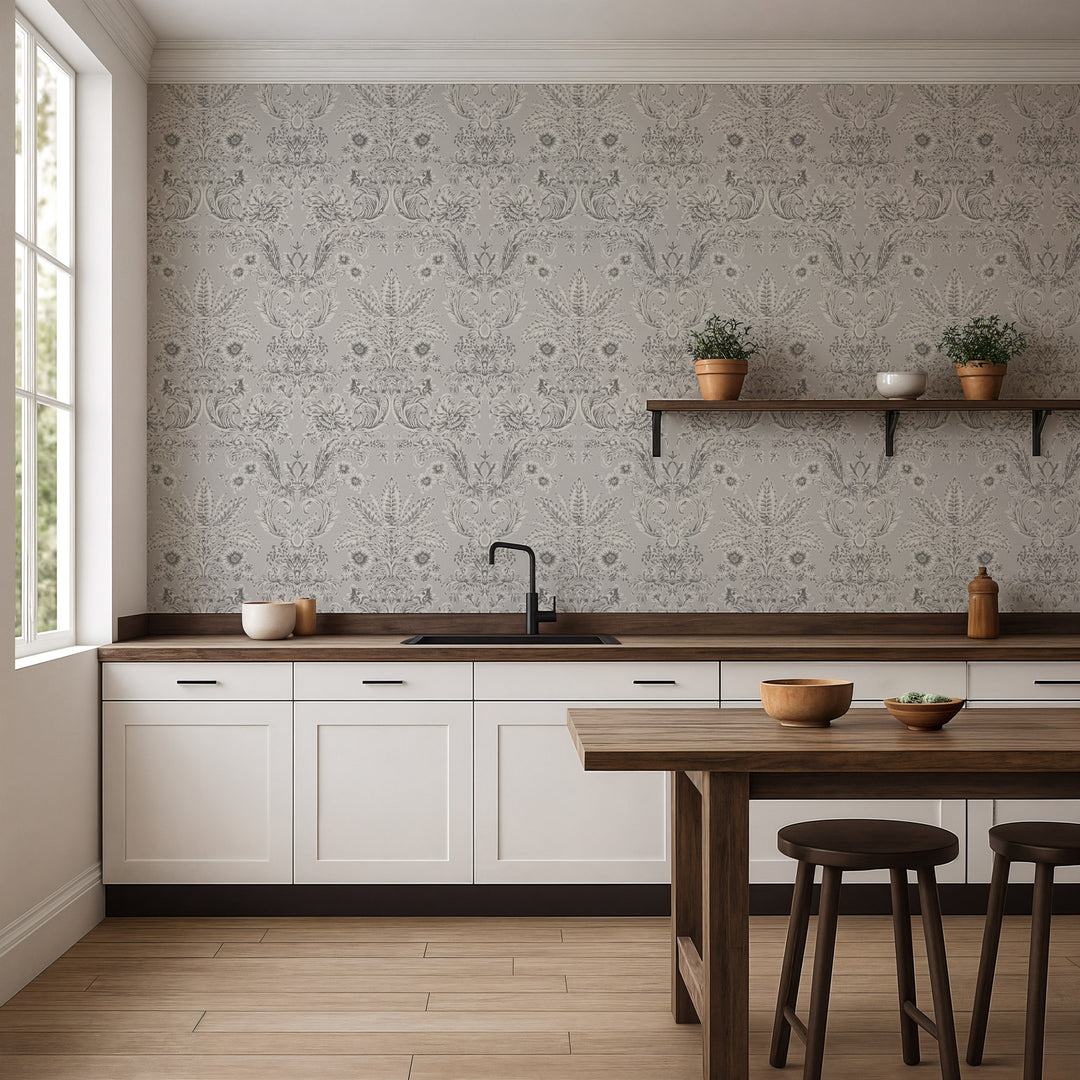 Parlor Paper - Silverprint Wallpaper