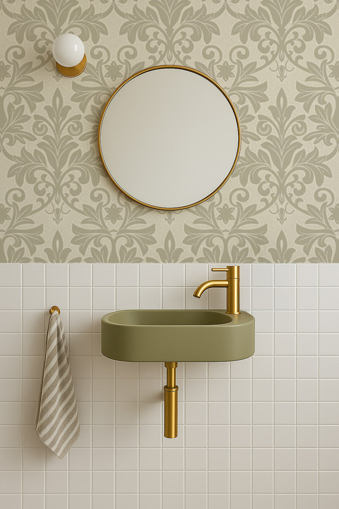 Rococo Relief - Champagne Wallpaper