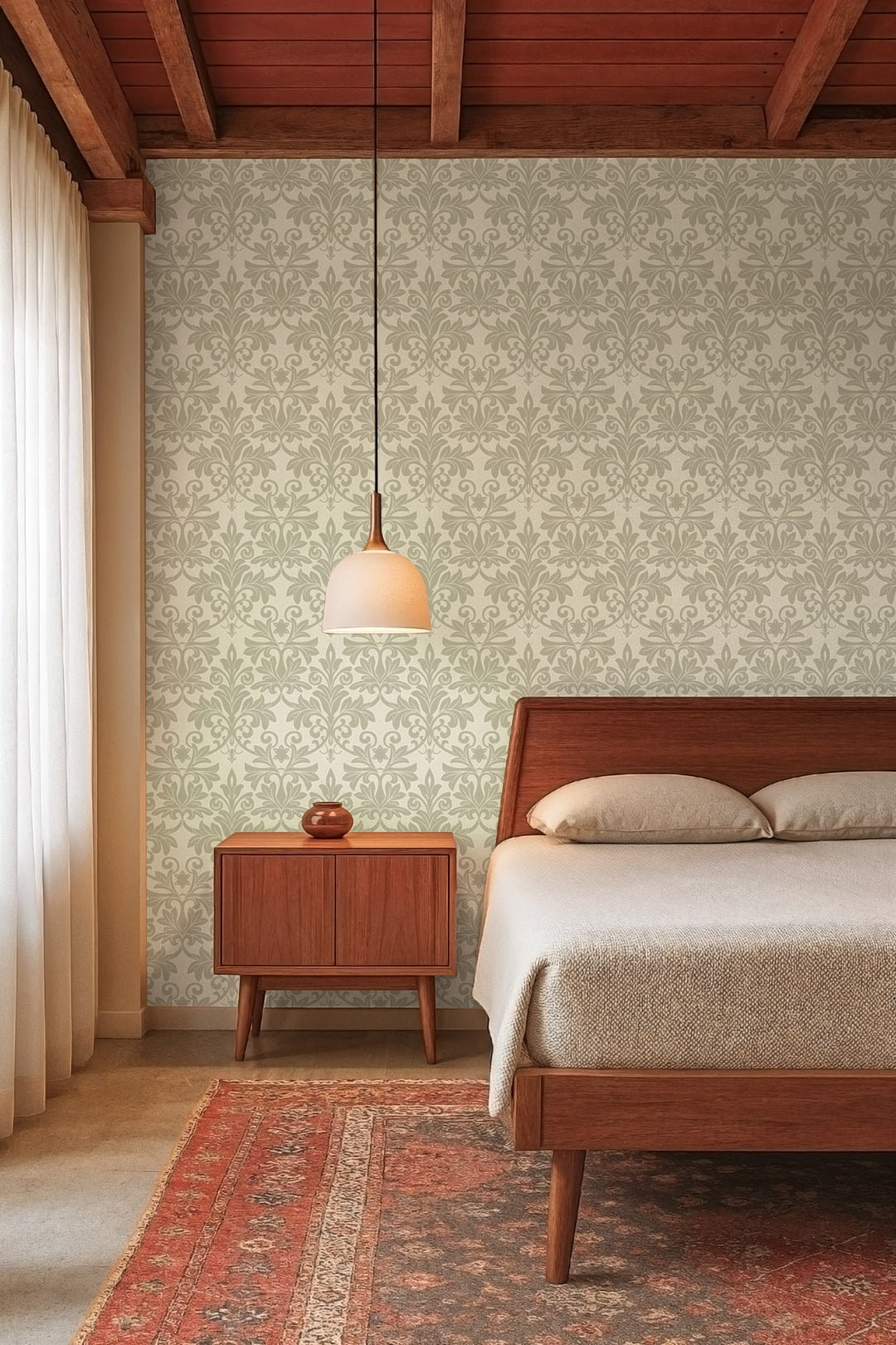 Rococo Relief - Champagne Wallpaper