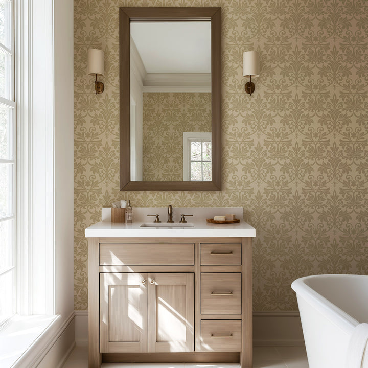 Rococo Relief - Gold Tone Wallpaper